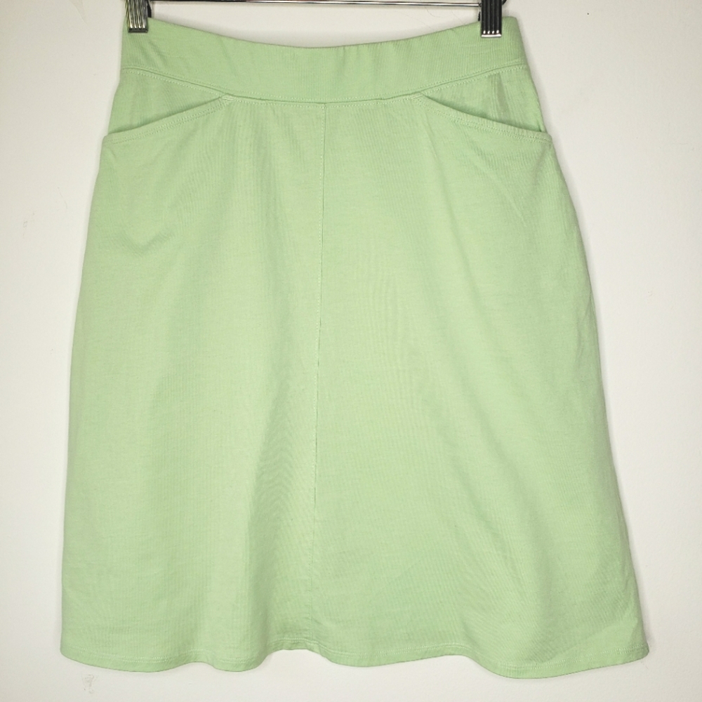 J. Jill Skirt Size XSP Green Cotton Elastic Waist Pockets Pull On Cottagecore